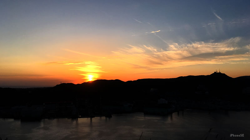 鍋冠山から見る夕日